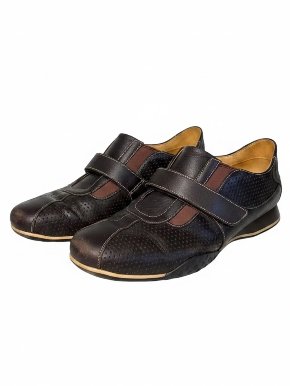 Cole Haan Estadio Strap Slip-On Sneakers Dark Brown Leather Men’s Sz 9M